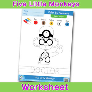 Five Little Monkeys Free ESL Worksheet