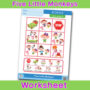 Five Little Monkeys BINGO WORKSHEET