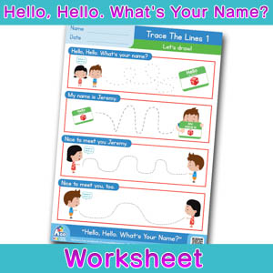 Hello Whats Your Name Worksheet tracing time 1