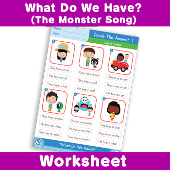 What Do We Have? (The Monster Song) Worksheet - Circle The Answer 1