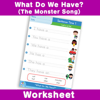 What Do We Have? (The Monster Song) Worksheet - Sentence Time 1