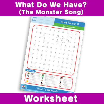What Do We Have? (The Monster Song) Worksheet - Word Search 6
