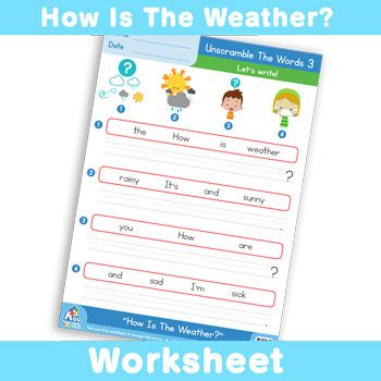 How Is The Weather? Worksheet - Unscramble The Words 3