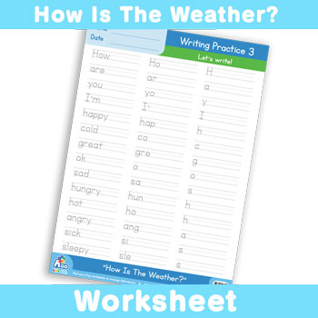How Is The Weather? Worksheet - Writing Time 3