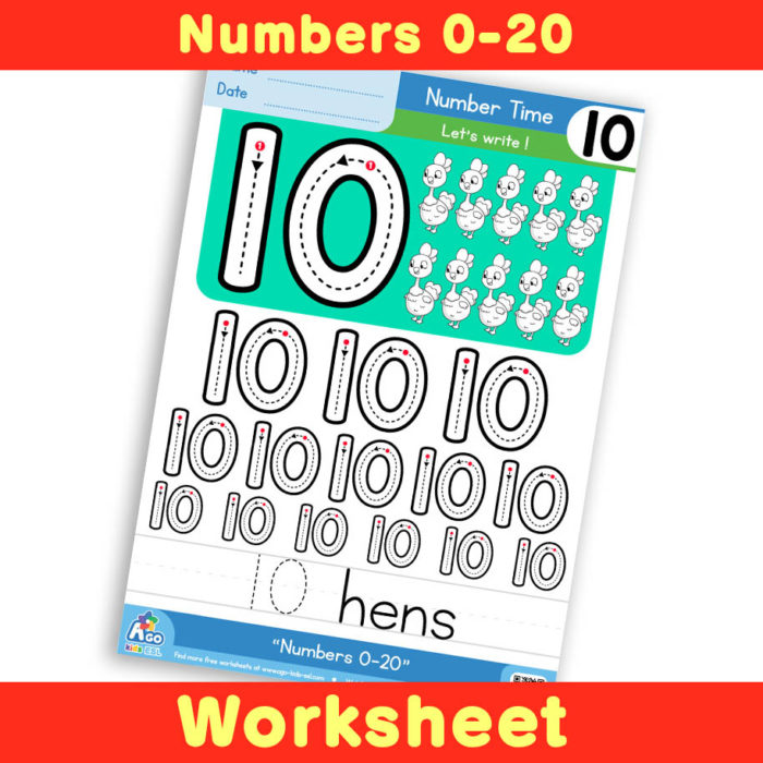 Free Number Writing Practice Worksheet 10
