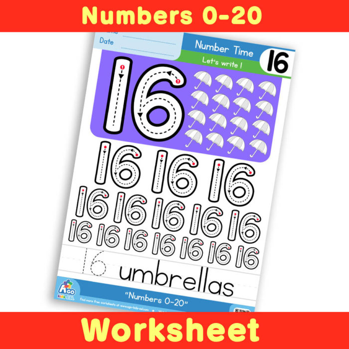 Free Number Writing Practice Worksheet 16
