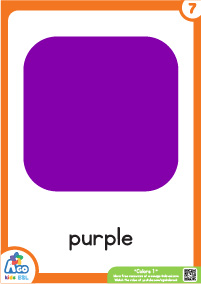 Colors Educational Flashcard Set - Purple
