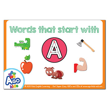 Free Alphabet Flashcards for Words That Start With the Letter A