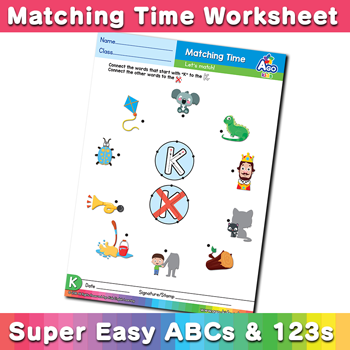 Words that start with A Phonics Matching Time