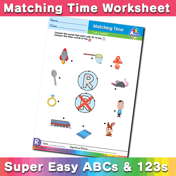 Words that start with R Phonics Matching Time