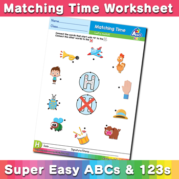 Words that start with H Phonics Matching Time