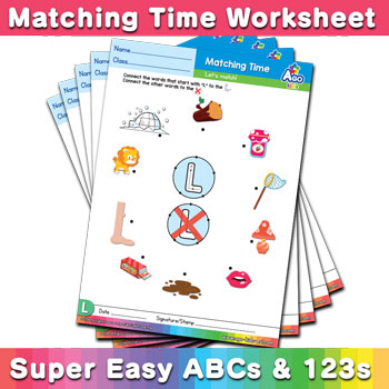 Words that start with Letters Phonics Matching Time
