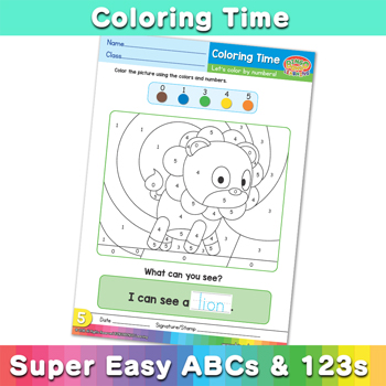 Assorted Coloring Time numbers Super Easy ABCs and 123s Page 6
