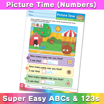 Assorted Picture Time numbers Super Easy ABCs and 123s Page 01