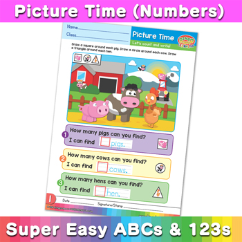 Assorted Picture Time numbers Super Easy ABCs and 123s Page 02
