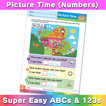 Assorted Picture Time numbers Super Easy ABCs and 123s Page 03