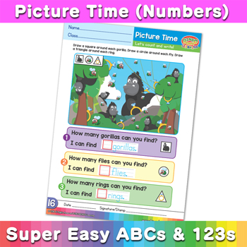 Assorted Picture Time numbers Super Easy ABCs and 123s Page 07