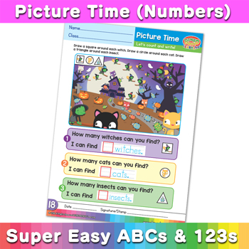 Assorted Picture Time numbers Super Easy ABCs and 123s Page 09