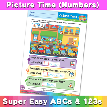 Assorted Picture Time numbers Super Easy ABCs and 123s Page 11