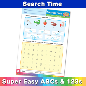 Assorted Search Time Lowercase Super Easy ABCs and 123s Page 01