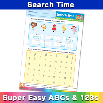 Assorted Search Time Lowercase Super Easy ABCs and 123s Page 04