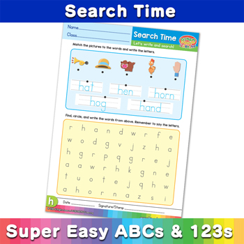 Assorted Search Time Lowercase Super Easy ABCs and 123s Page 08