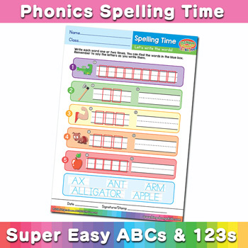 Phonics Spelling Worksheet Letter A
