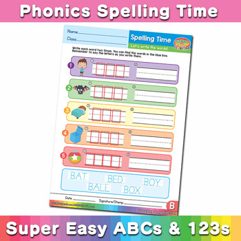 Phonics Spelling Worksheet Letter B