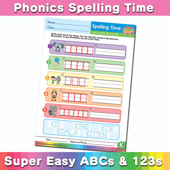 Phonics Spelling Worksheet Letter K