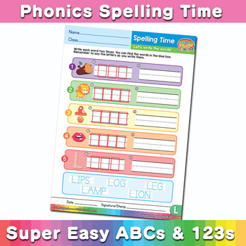 Phonics Spelling Worksheet Letter L