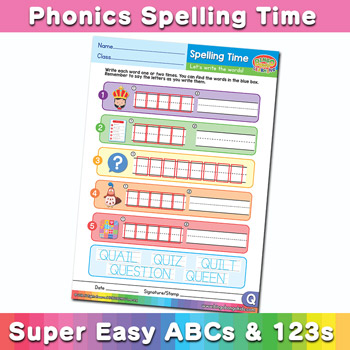 Phonics Spelling Worksheet Letter Q