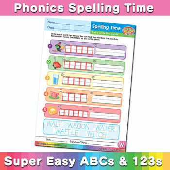 Phonics Spelling Worksheet Letter W