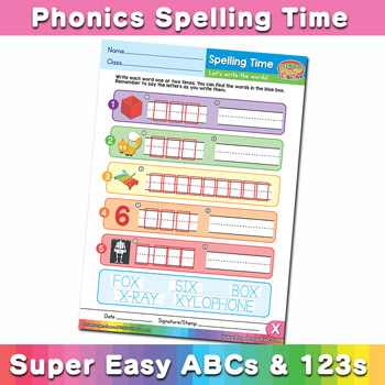 Phonics Spelling Worksheet Letter X