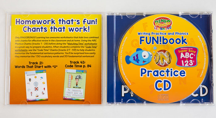 BINGOBONGO practice CD ABCs 123s phonics inside