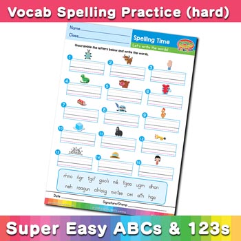 free esl spelling worksheet g h i