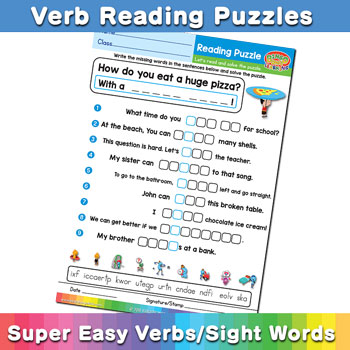 Free Verb Reading Worksheet