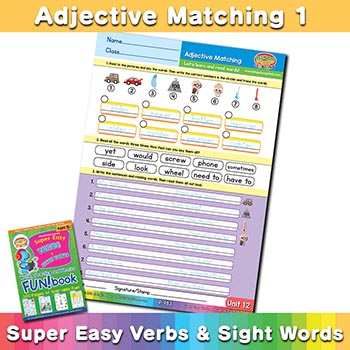 Adjective Matching 1 sheet 2