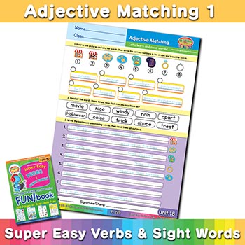 Adjective Matching 1 sheet 8