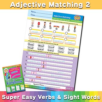 Adjective Matching 2 sheet 9