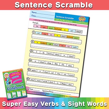 Sentence Scramble sheet 10