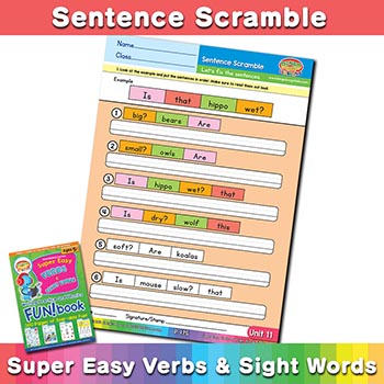 Sentence Scramble sheet 11