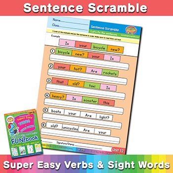 Sentence Scramble sheet 12