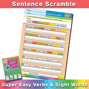 Sentence Scramble sheet 14