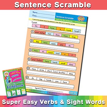 Sentence Scramble sheet 16