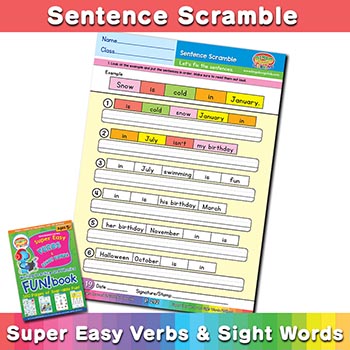 Sentence Scramble sheet 9