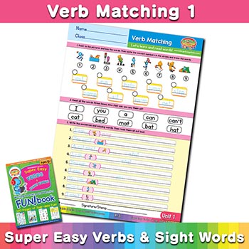 Verb Matching 1 sheet 1