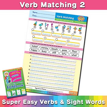 Verb Matching 2 sheet 3