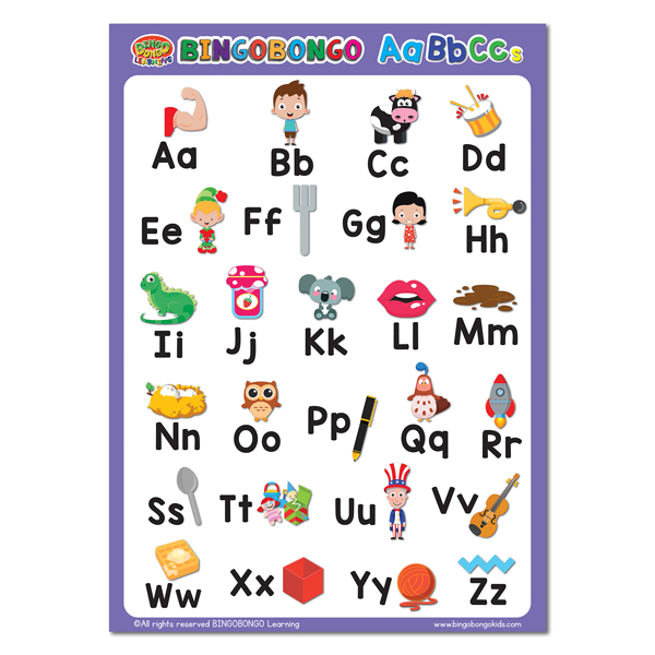 BINGOBONGO Classroom Poster (Lowercase Uppercase ABCs) - BINGOBONGO