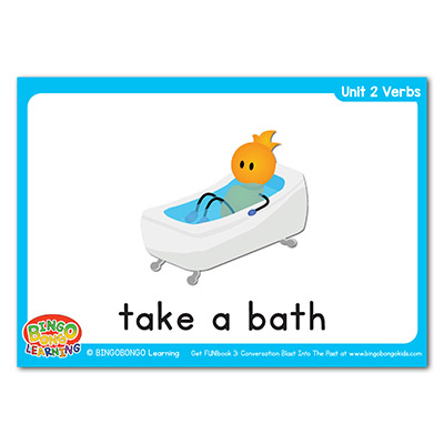 Verbs Flashcards 17 take a bath