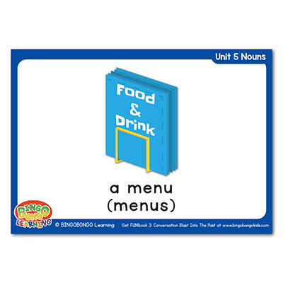 Free Nouns Flashcards 65 menu